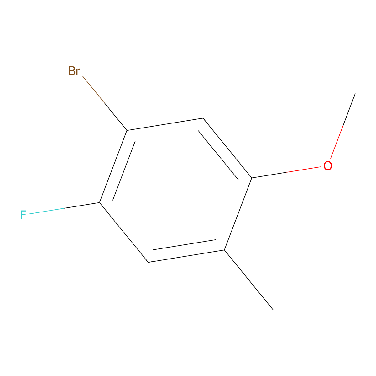 5-Bromo-4-fluoro-2-methylanisole molecular structure, CAS 1785363-64-5