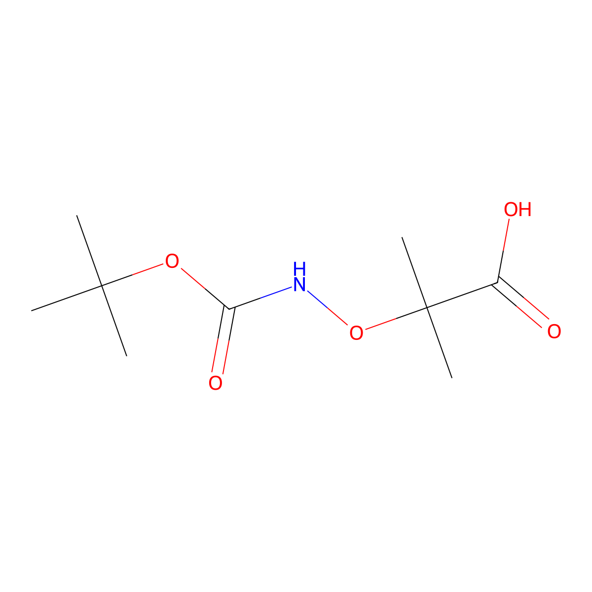 2-({[(Tert-butoxy)carbonyl]amino}oxy)-2-methylpropanoic acid molecular structure, CAS 1785364-49-9