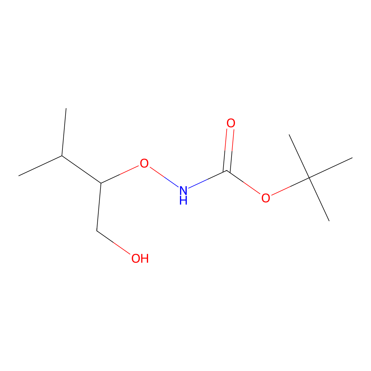 tert-butyl N-[(1-hydroxy-3-methylbutan-2-yl)oxy]carbamate molecular structure, CAS 1785365-98-1
