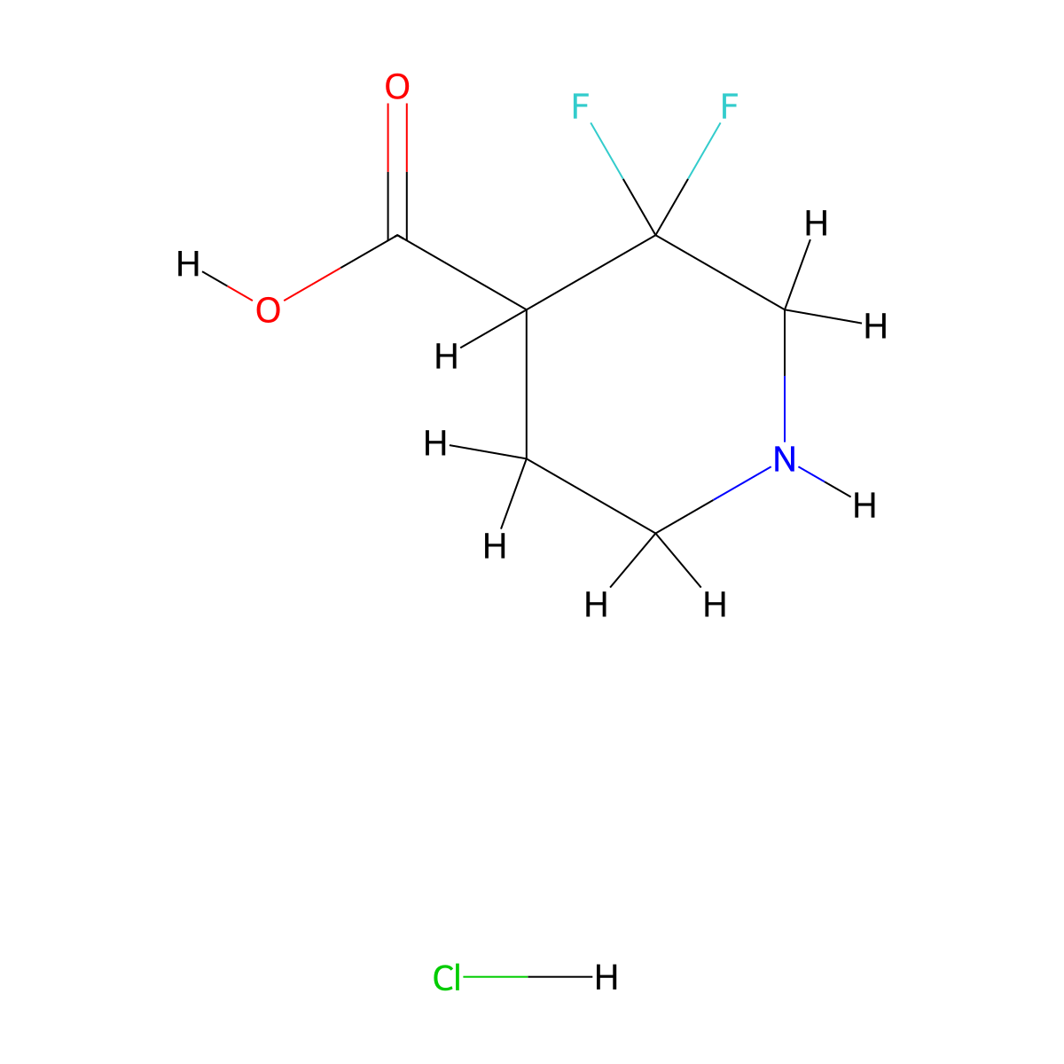 3,3-Difluoropiperidine-4-carboxylic acid hydrochloride molecular structure, CAS 1785367-71-6