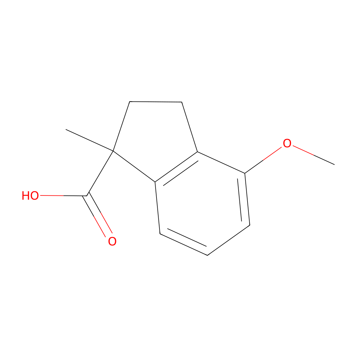 4-methoxy-1-methyl-2,3-dihydro-1H-indene-1-carboxylic acid molecular structure, CAS 1785370-73-1