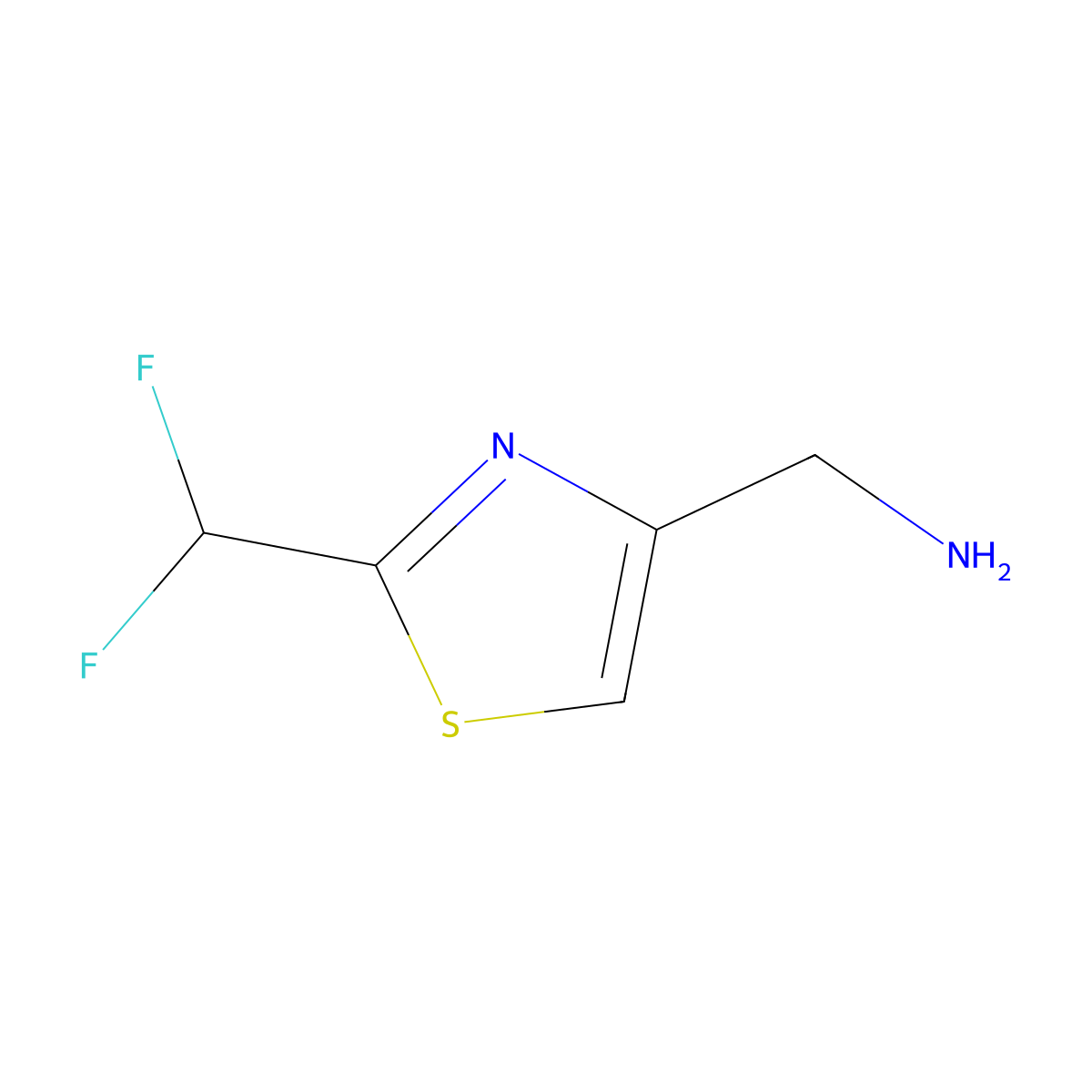 1-[2-(Difluoromethyl)-1,3-thiazol-4-yl]methanamine molecular structure, CAS 1785371-84-7