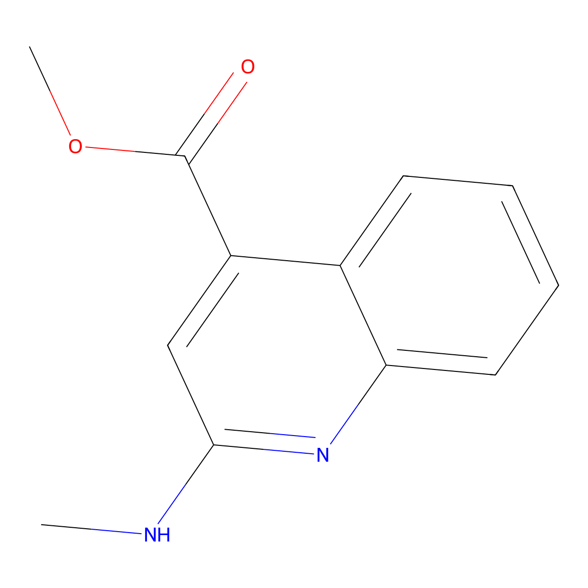 Methyl 2-(methylamino)quinoline-4-carboxylate molecular structure, CAS 1785373-34-3
