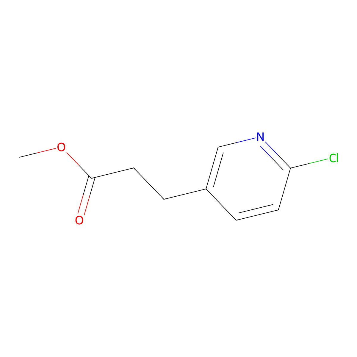 Methyl 3-(6-chloropyridin-3-yl)propanoate molecular structure, CAS 1785377-17-4