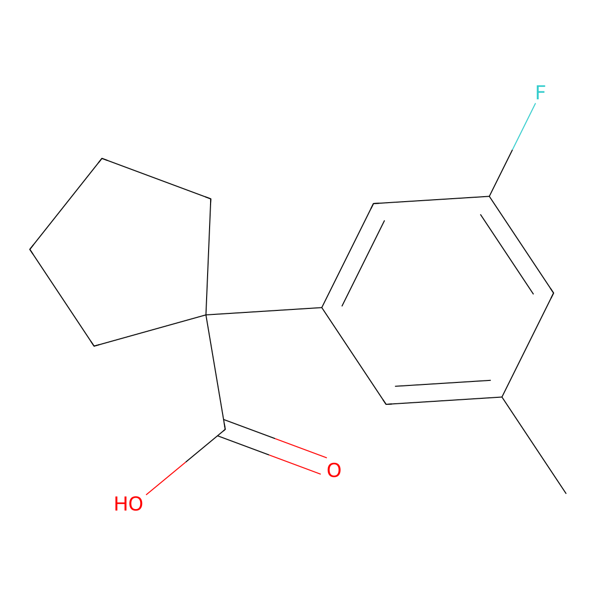 1-(3-Fluoro-5-methylphenyl)cyclopentanecarboxylic Acid molecular structure, CAS 1785378-25-7