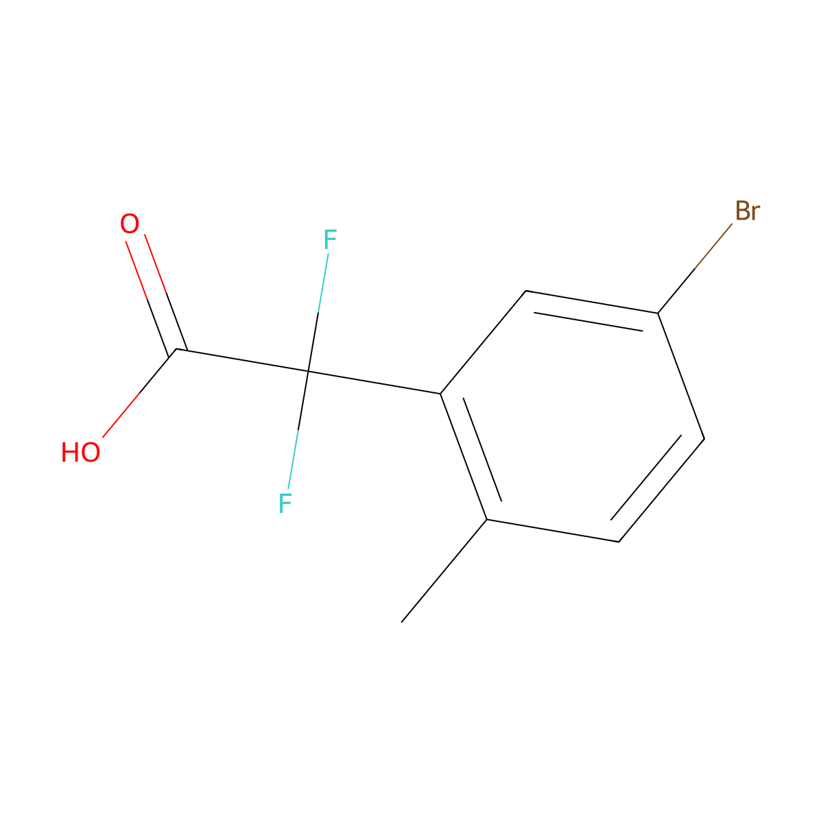 2-(5-Bromo-2-methylphenyl)-2,2-difluoroacetic acid molecular structure, CAS 1785386-01-7