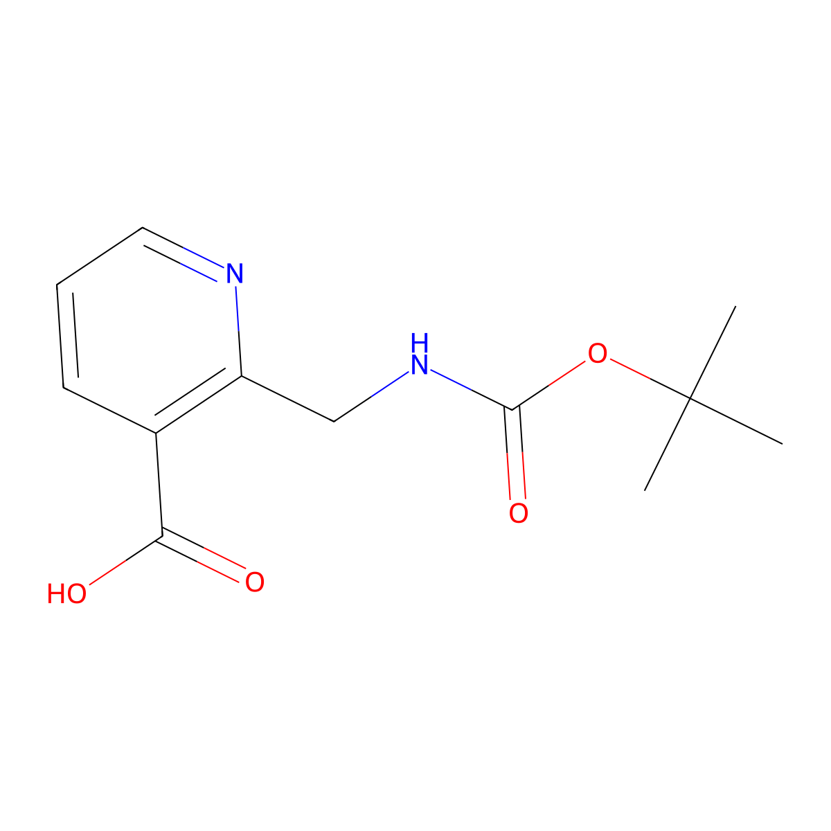 2-(((tert-Butoxycarbonyl)amino)methyl)nicotinic acid molecular structure, CAS 1785390-96-6
