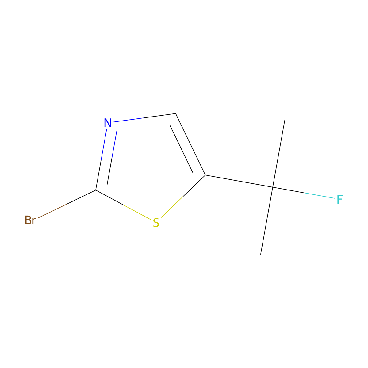 2-Bromo-5-(2-fluoropropan-2-yl)-1,3-thiazole molecular structure, CAS 1785393-59-0
