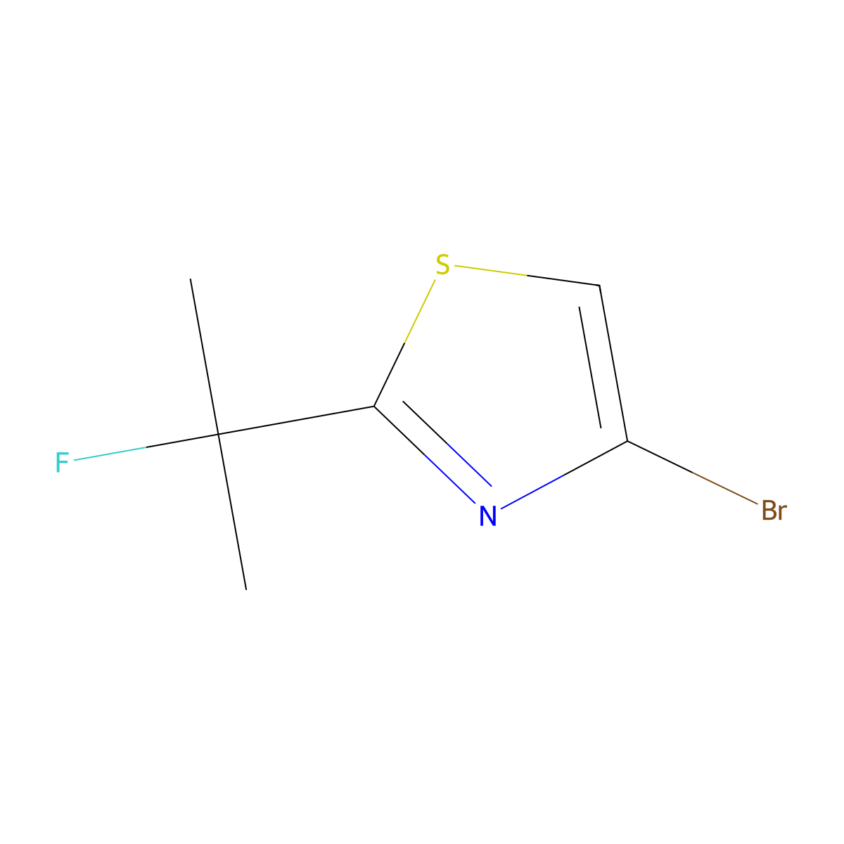 4-Bromo-2-(2-fluoropropan-2-yl)-1,3-thiazole molecular structure, CAS 1785393-64-7