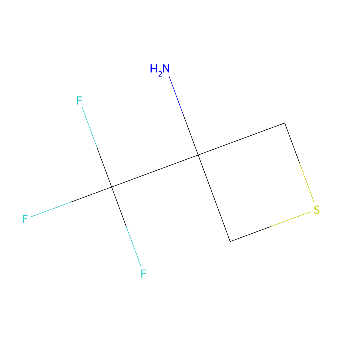 3-(Trifluoromethyl)thietan-3-amine molecular structure, CAS 1785397-03-6