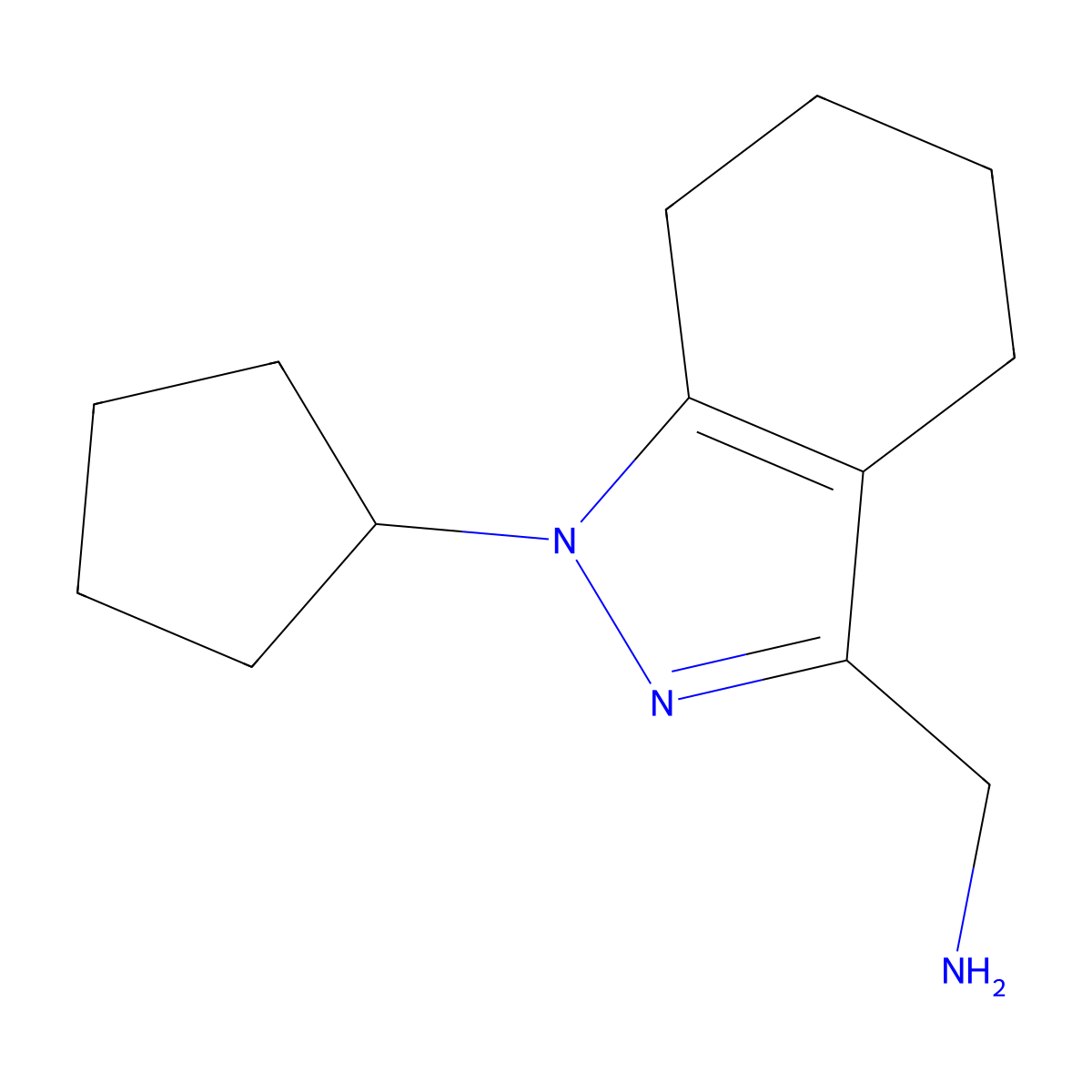 (1-cyclopentyl-4,5,6,7-tetrahydro-1H-indazol-3-yl)methanamine molecular structure, CAS 1785398-86-8
