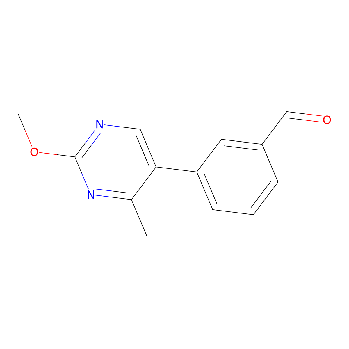 3-(2-Methoxy-4-methyl-5-pyrimidinyl)benzaldehyde molecular structure, CAS 1785398-88-0
