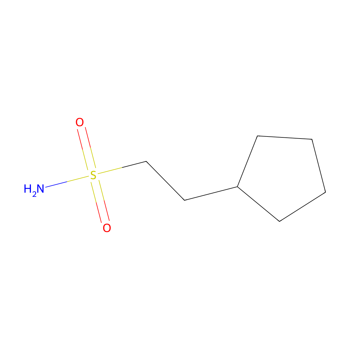 Cyclopentaneethanesulfonamide molecular structure, CAS 17854-73-8