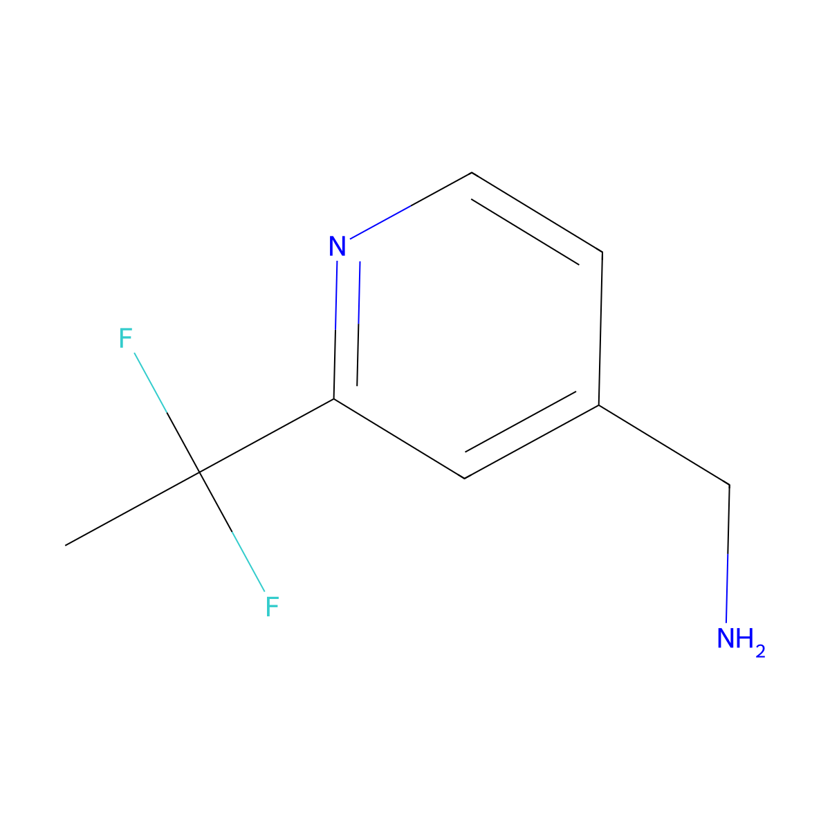 1-(2-(1,1-Difluoroethyl)pyridin-4-yl)methanamine molecular structure, CAS 1785407-17-1