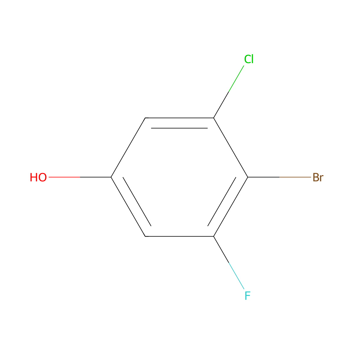 4-Bromo-3-chloro-5-fluorophenol molecular structure, CAS 1785409-38-2