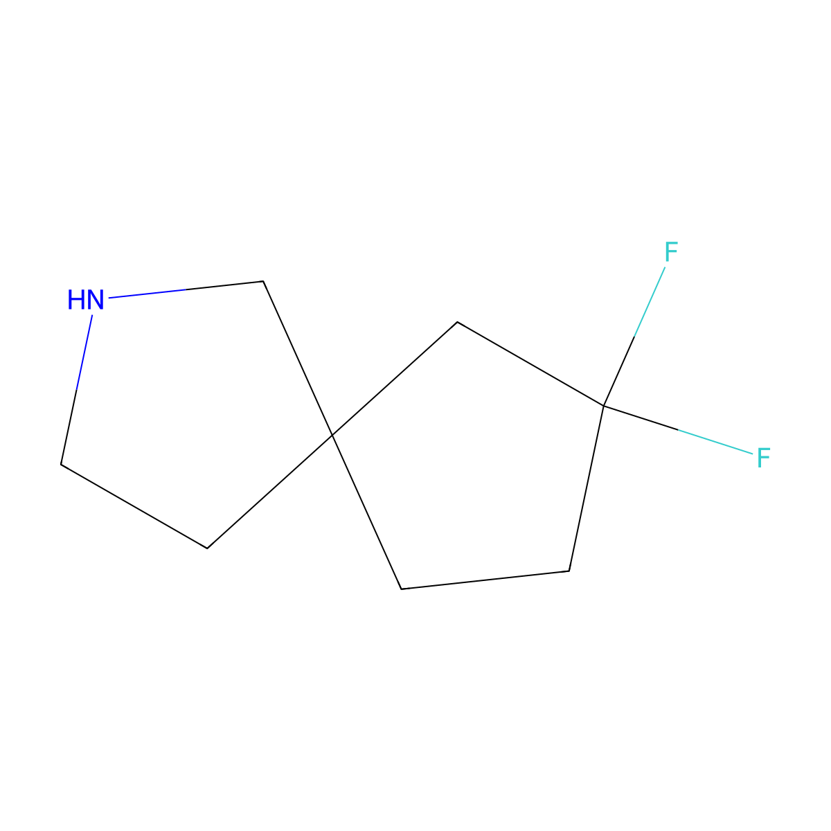 7,7-Difluoro-2-azaspiro[4.4]nonane molecular structure, CAS 1785409-55-3