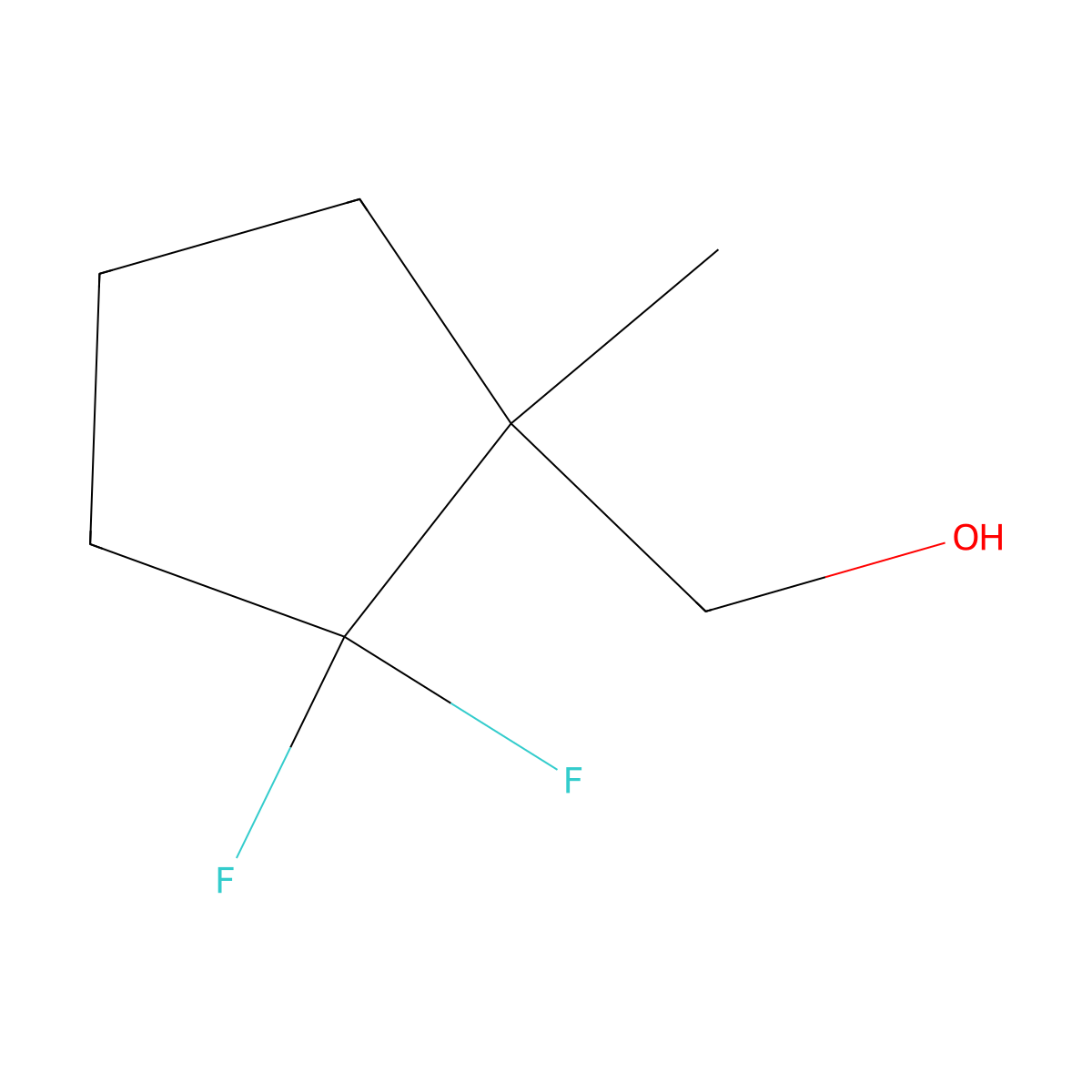 (2,2-Difluoro-1-methylcyclopentyl)methanol molecular structure, CAS 1785411-46-2