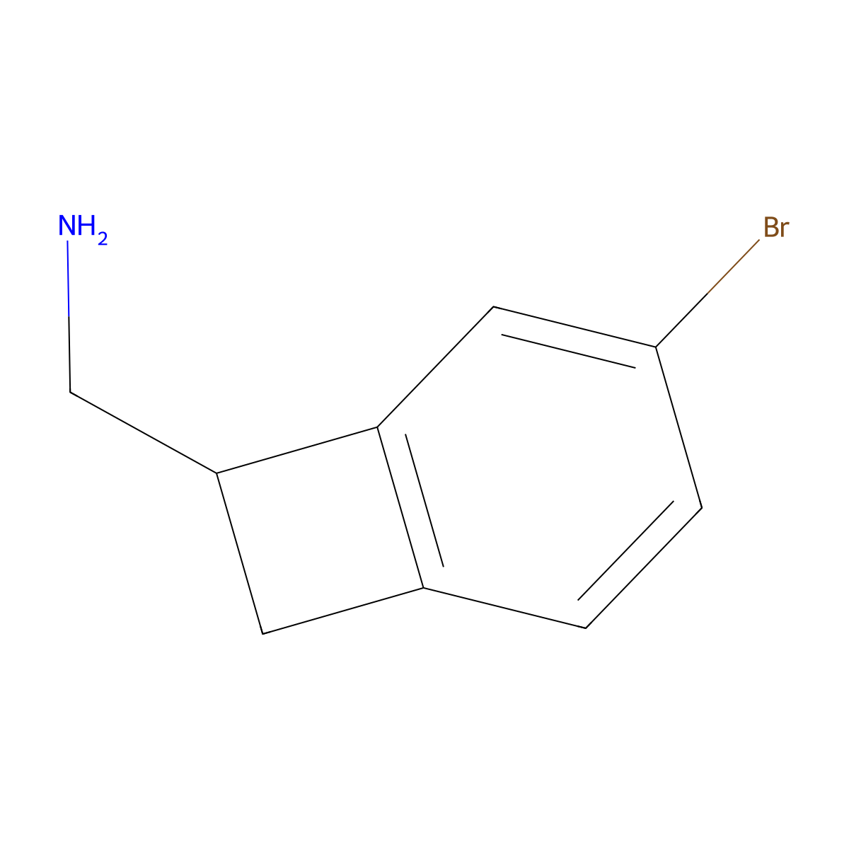 (4-Bromobicyclo[4.2.0]octa-1,3,5-trien-7-yl)methanamine molecular structure, CAS 1785415-35-1