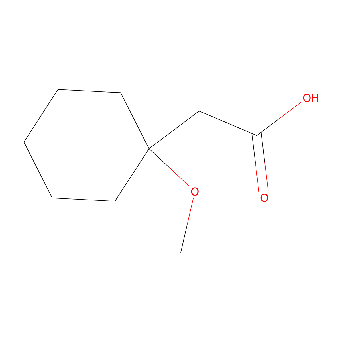 2-(1-Methoxycyclohexyl)acetic acid molecular structure, CAS 1785418-85-0