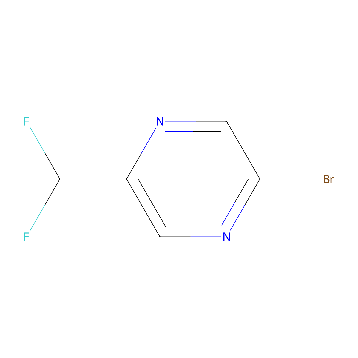 2-bromo-5-(difluoromethyl)Pyrazine molecular structure, CAS 1785427-24-8