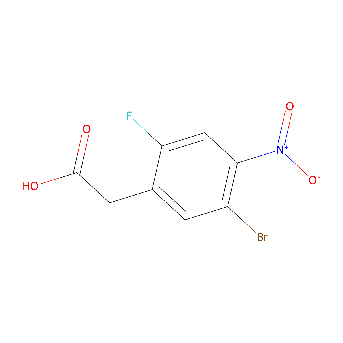 2-(5-Bromo-2-fluoro-4-nitrophenyl)acetic acid molecular structure, CAS 1785428-47-8