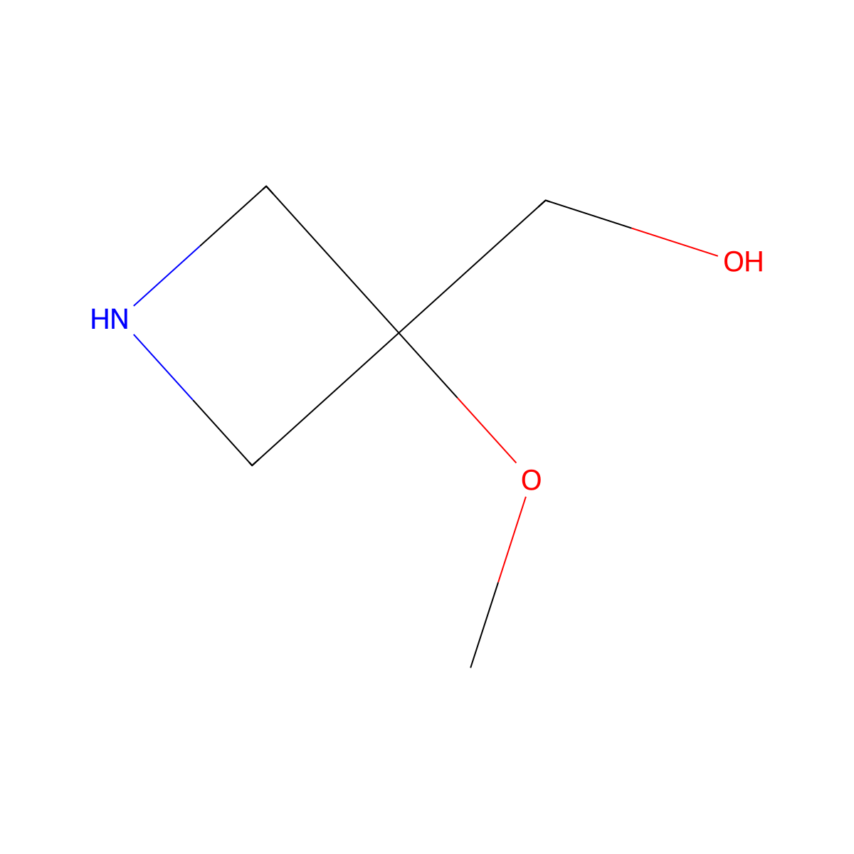 (3-Methoxyazetidin-3-yl)methanol molecular structure, CAS 1785429-68-6