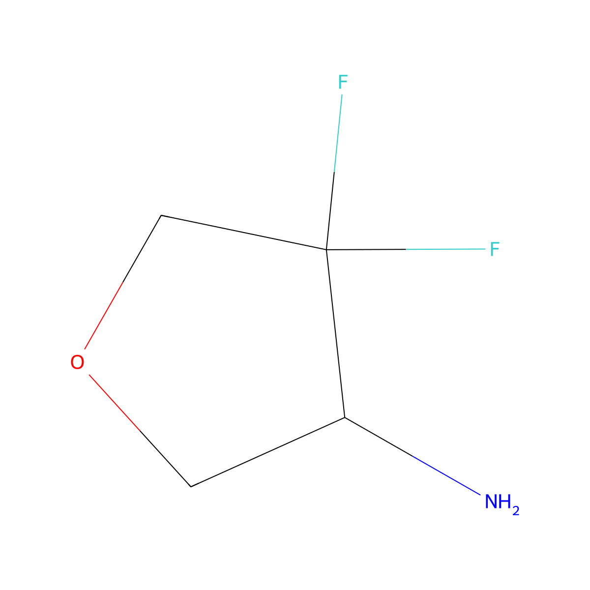 4,4-Difluorotetrahydrofuran-3-amine molecular structure, CAS 1785430-57-0