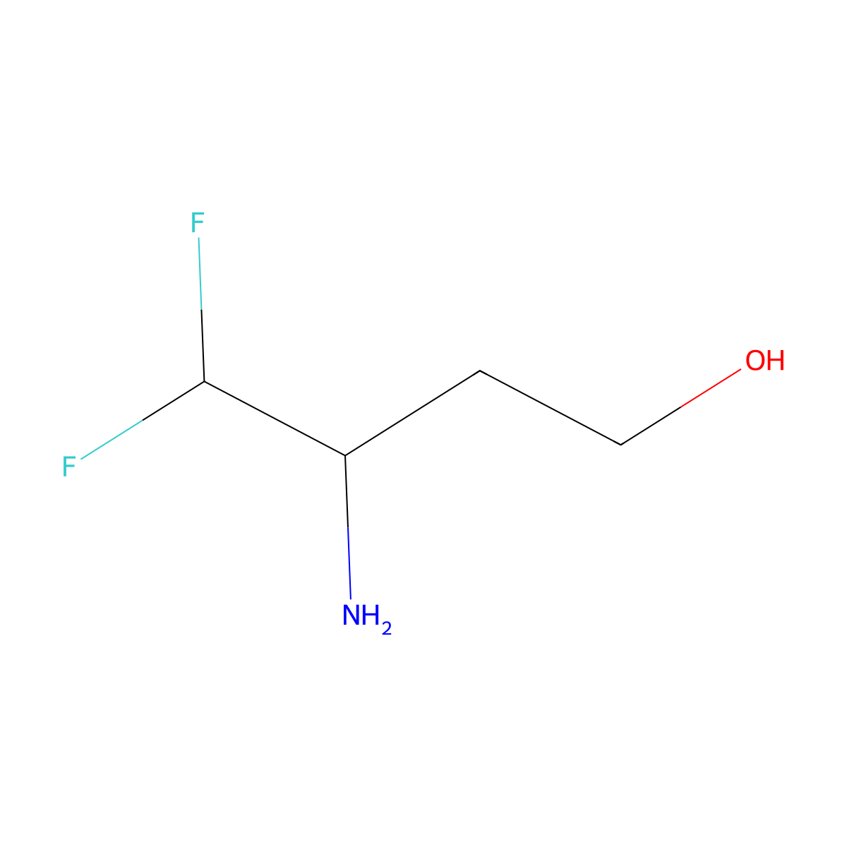 3-Amino-4,4-difluorobutan-1-ol molecular structure, CAS 1785430-93-4