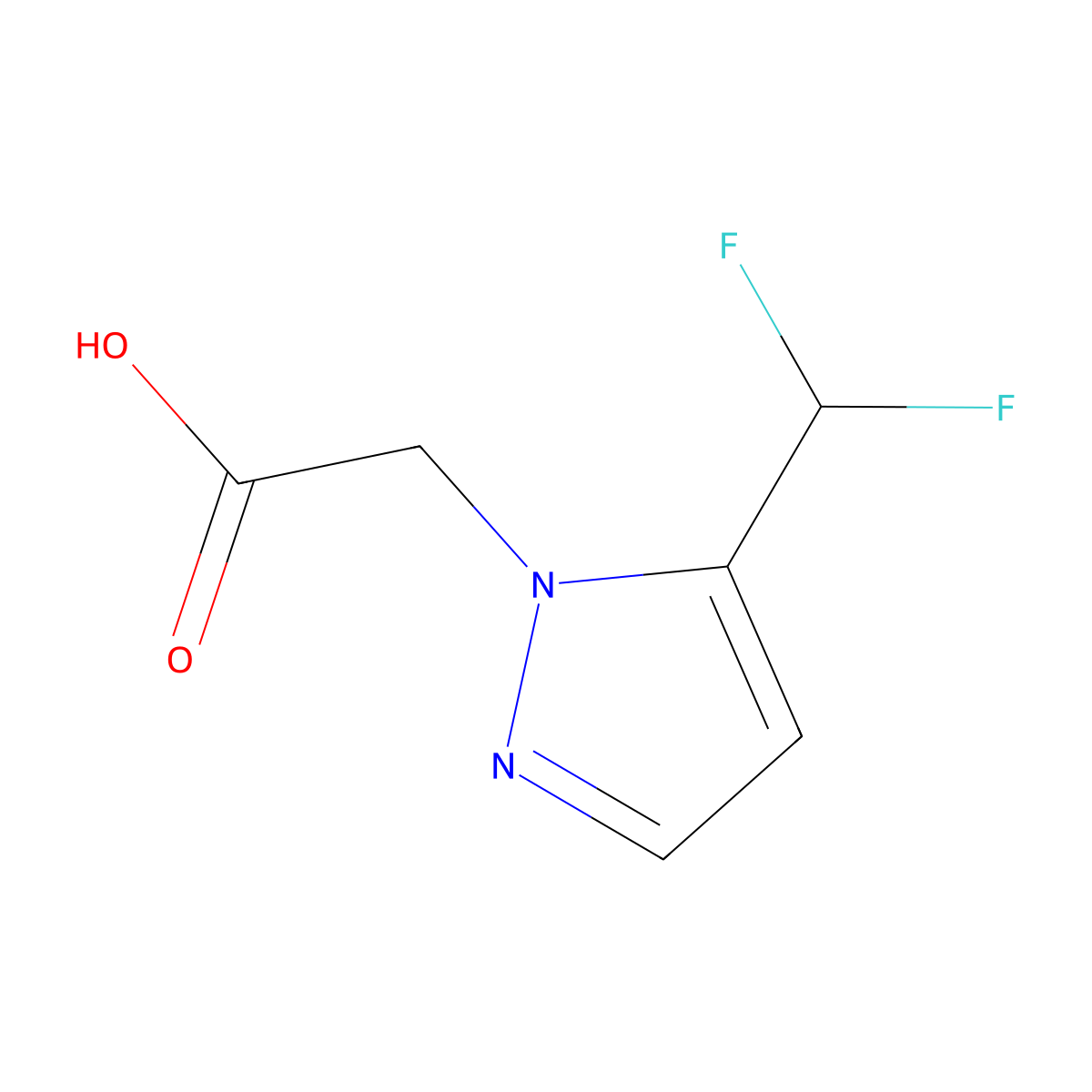 (5-(difluoromethyl)-1H-pyrazol-1-yl)acetic acid molecular structure, CAS 1785434-15-2