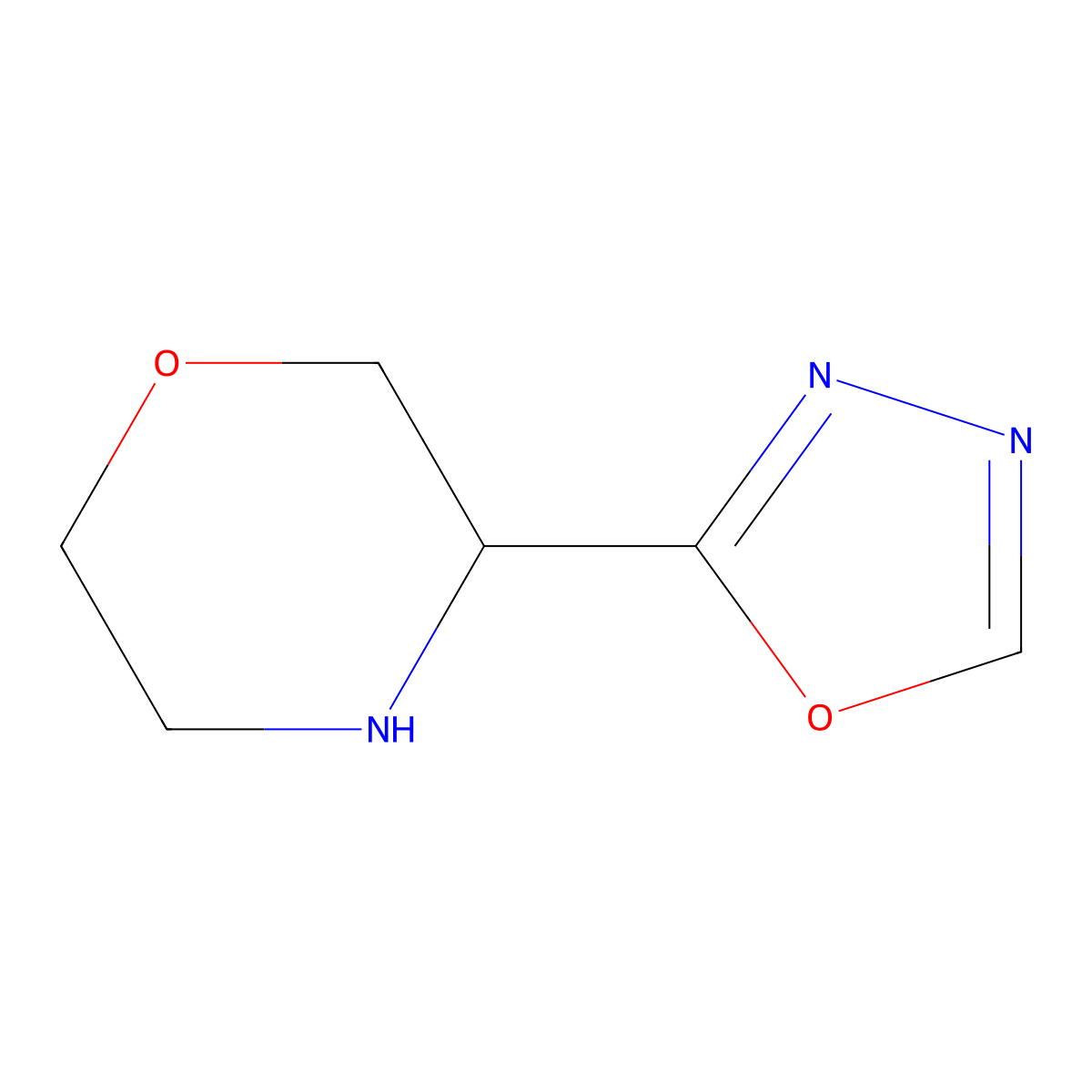 3-(1,3,4-Oxadiazol-2-yl)morpholine molecular structure, CAS 1785440-17-6