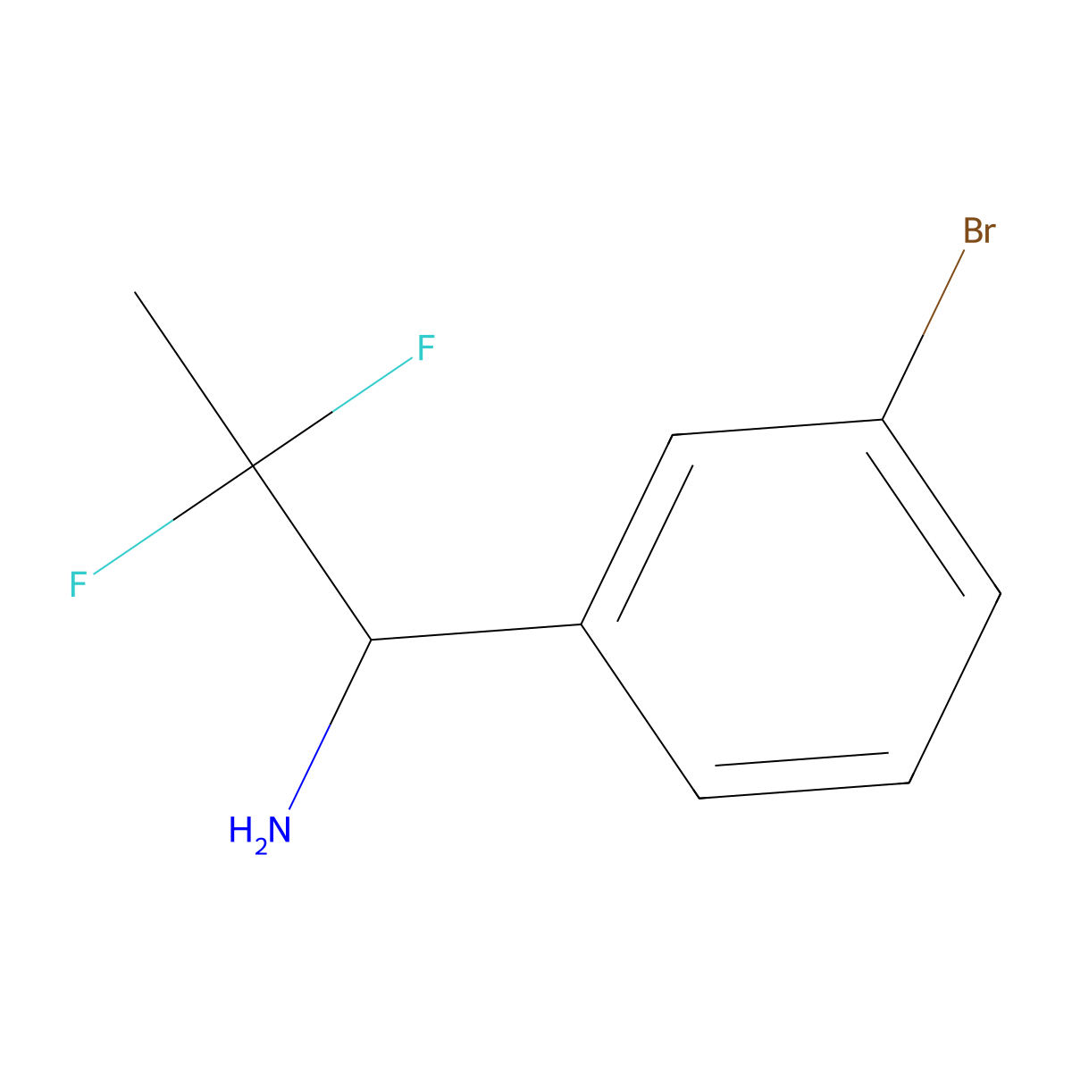 1-(3-Bromophenyl)-2,2-difluoropropan-1-amine molecular structure, CAS 1785441-51-1