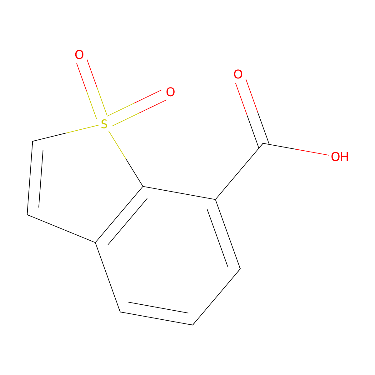 1,1-Dioxo-1lambda6-benzothiophene-7-carboxylic acid molecular structure, CAS 1785443-93-7