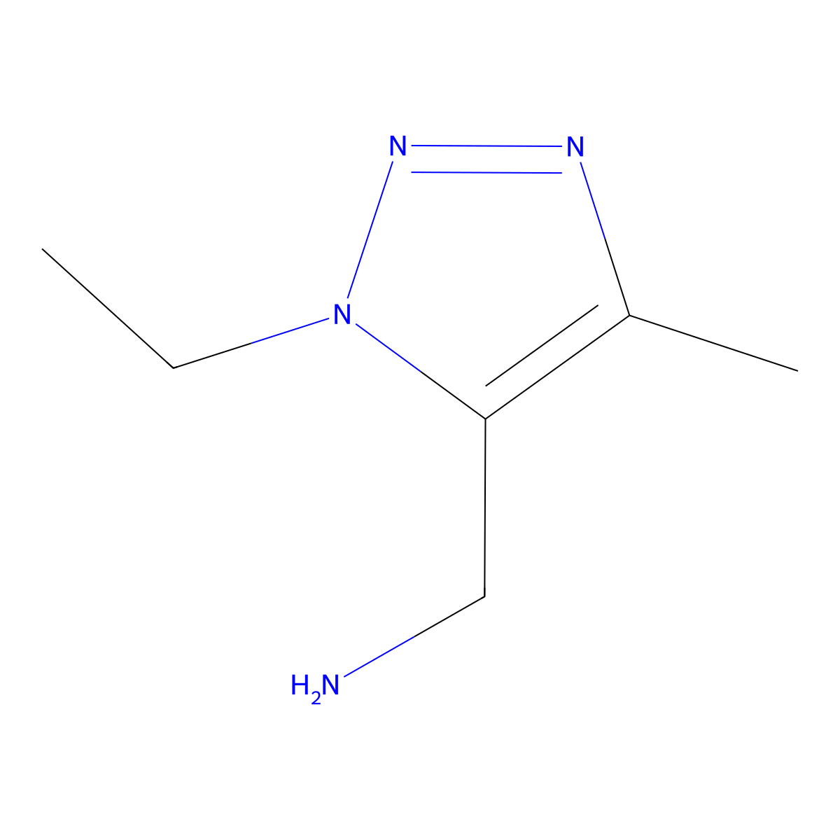 (1-ethyl-4-methyl-1H-1,2,3-triazol-5-yl)methanamine molecular structure, CAS 1785444-56-5
