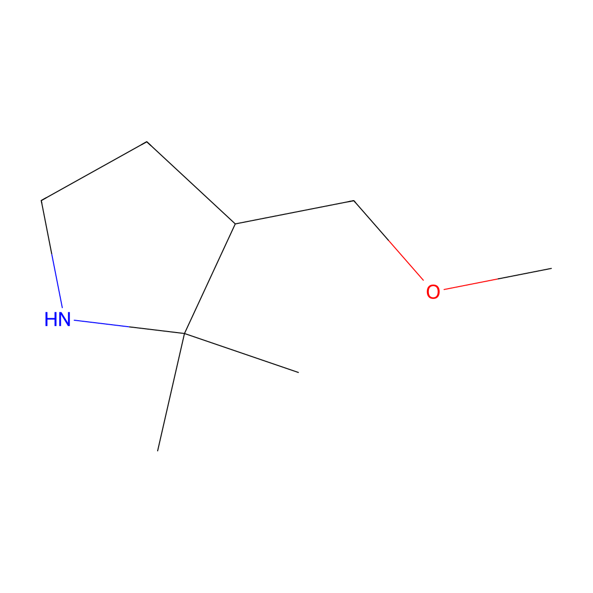 3-(Methoxymethyl)-2,2-dimethylpyrrolidine molecular structure, CAS 1785444-77-0