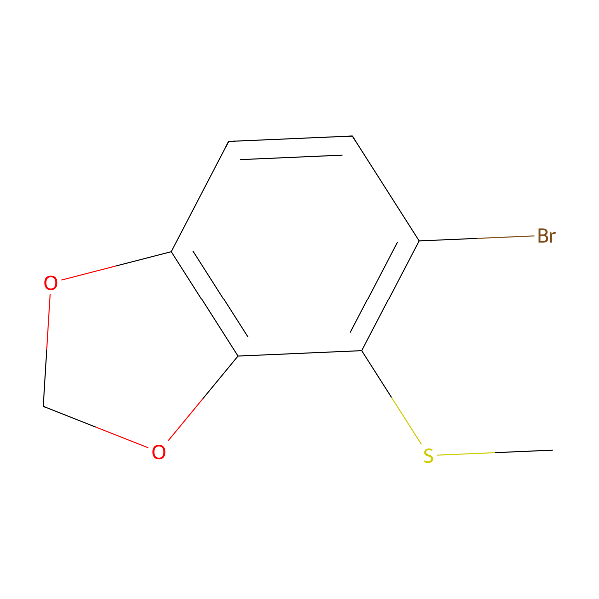 5-Bromo-4-(methylthio)benzo[d][1,3]dioxole molecular structure, CAS 1785446-24-3