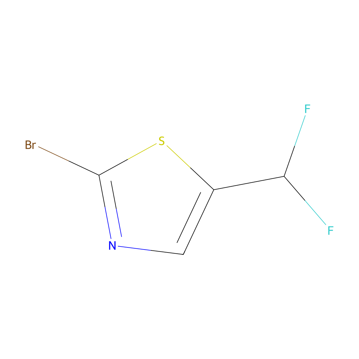 2-Bromo-5-(difluoromethyl)-1,3-thiazole molecular structure, CAS 1785449-20-8