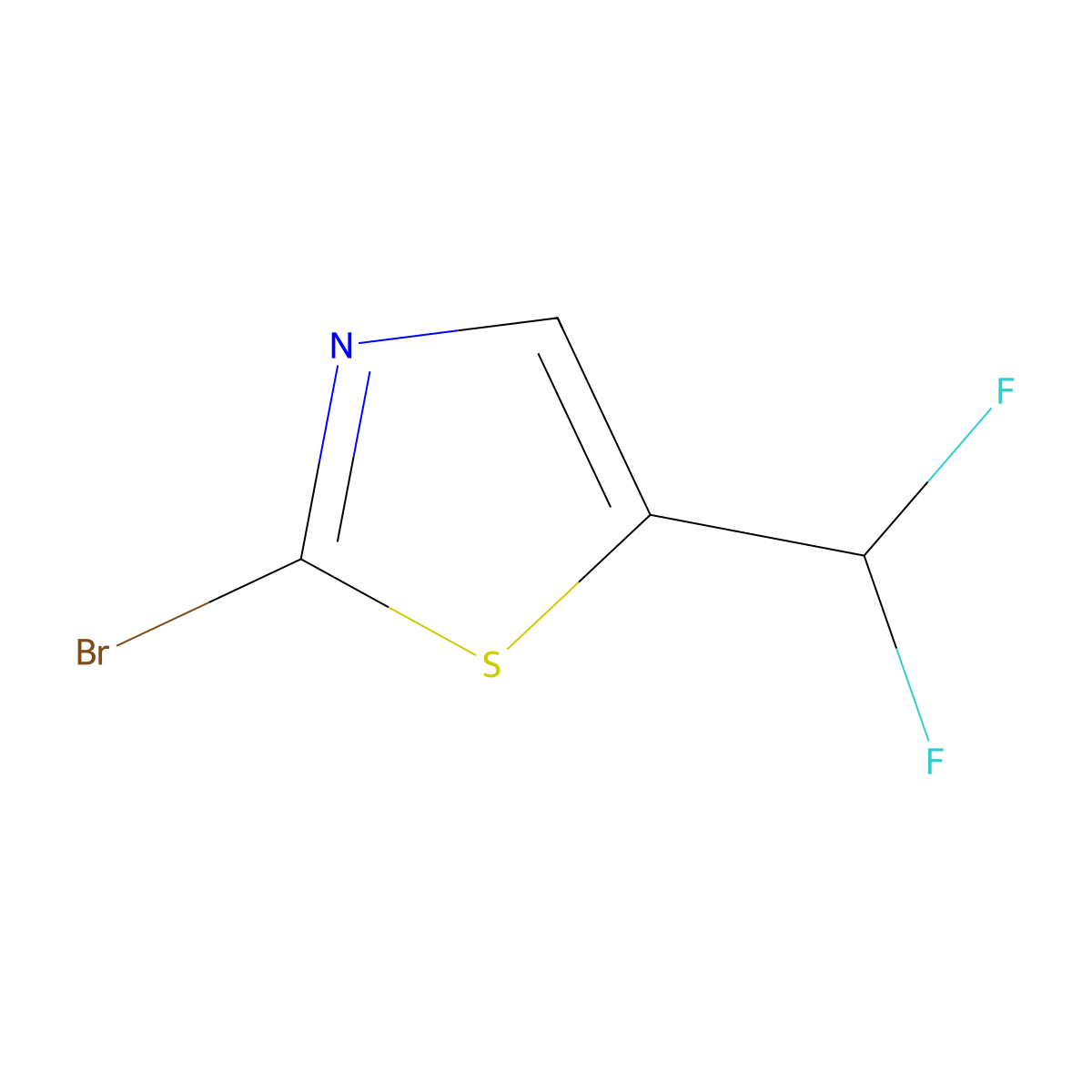 2-Bromo-5-(difluoromethyl)-1,3-thiazole molecular structure, CAS 1785449-20-8