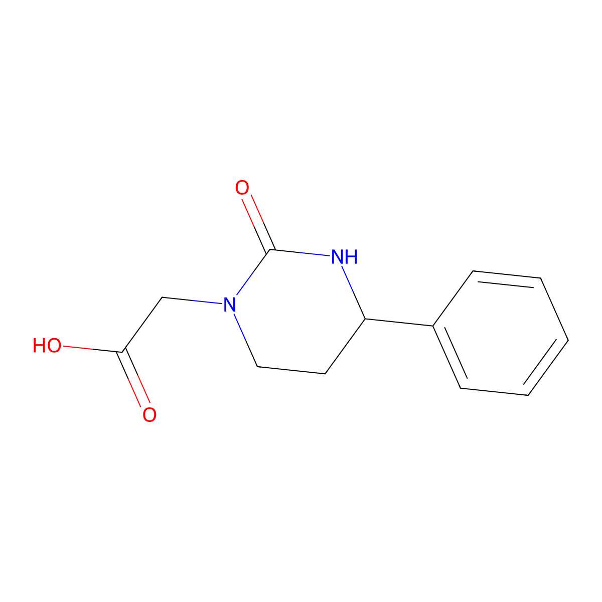 2-(2-Oxo-4-phenyl-1,3-diazinan-1-yl)acetic acid molecular structure, CAS 1785450-15-8
