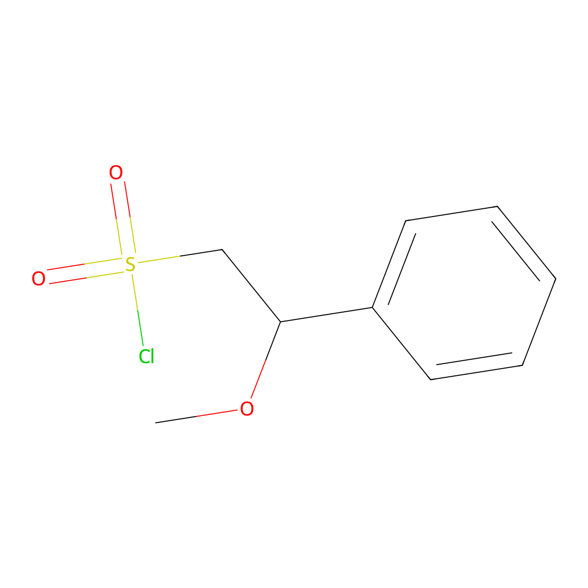 2-Methoxy-2-phenylethane-1-sulfonyl chloride molecular structure, CAS 1785454-64-9