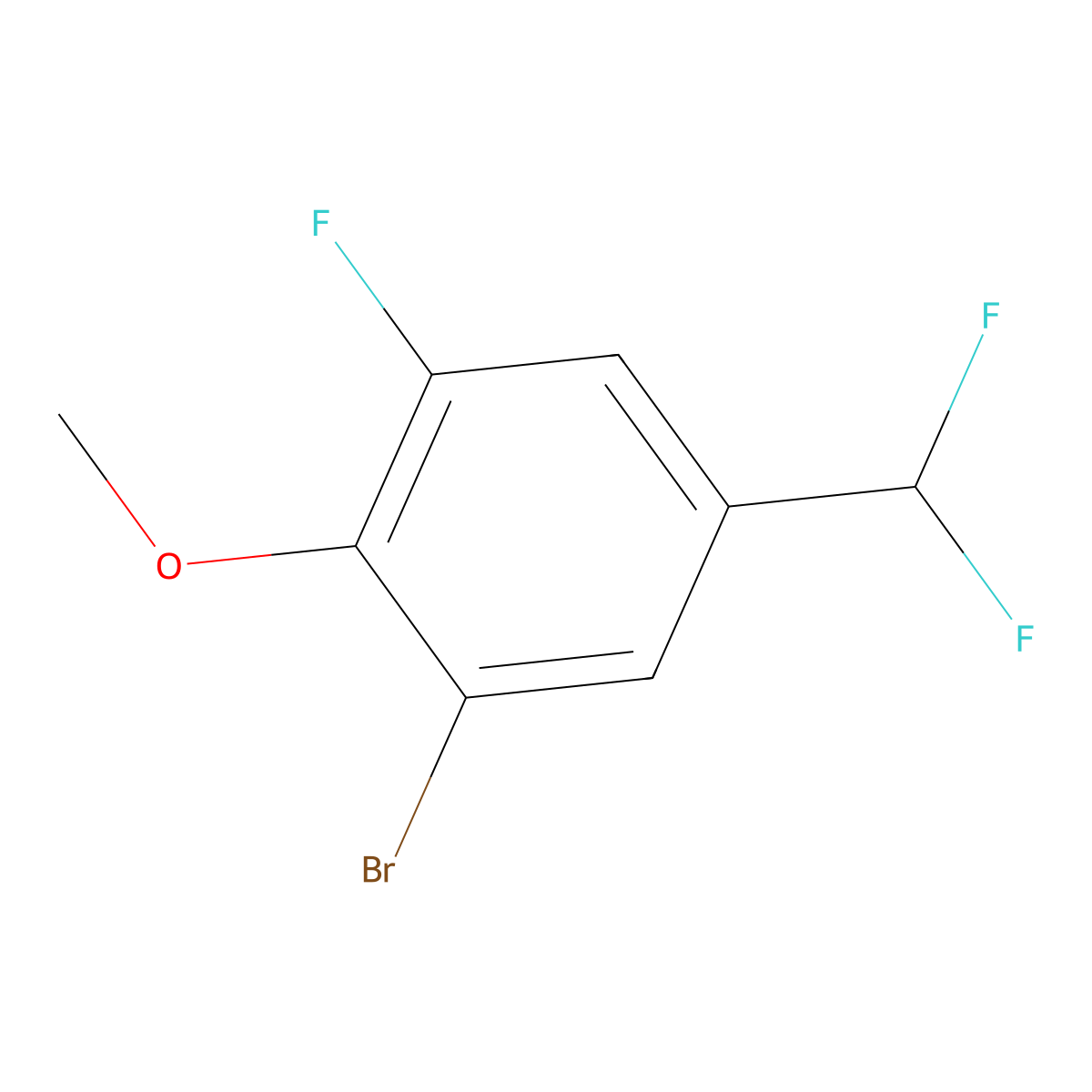 1-Bromo-5-(difluoromethyl)-3-fluoro-2-methoxybenzene molecular structure, CAS 1785456-86-1