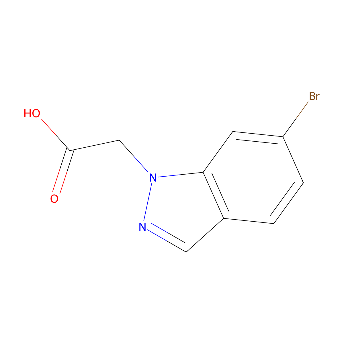 2-(6-bromo-1H-indazol-1-yl)acetic acid molecular structure, CAS 1785457-09-1
