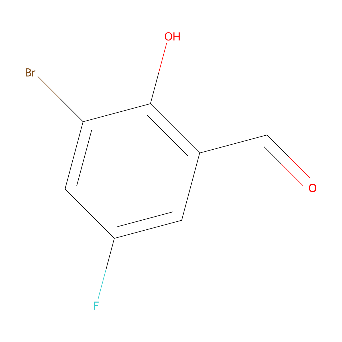 3-Bromo-5-fluoro-2-hydroxybenzaldehyde molecular structure, CAS 178546-34-4