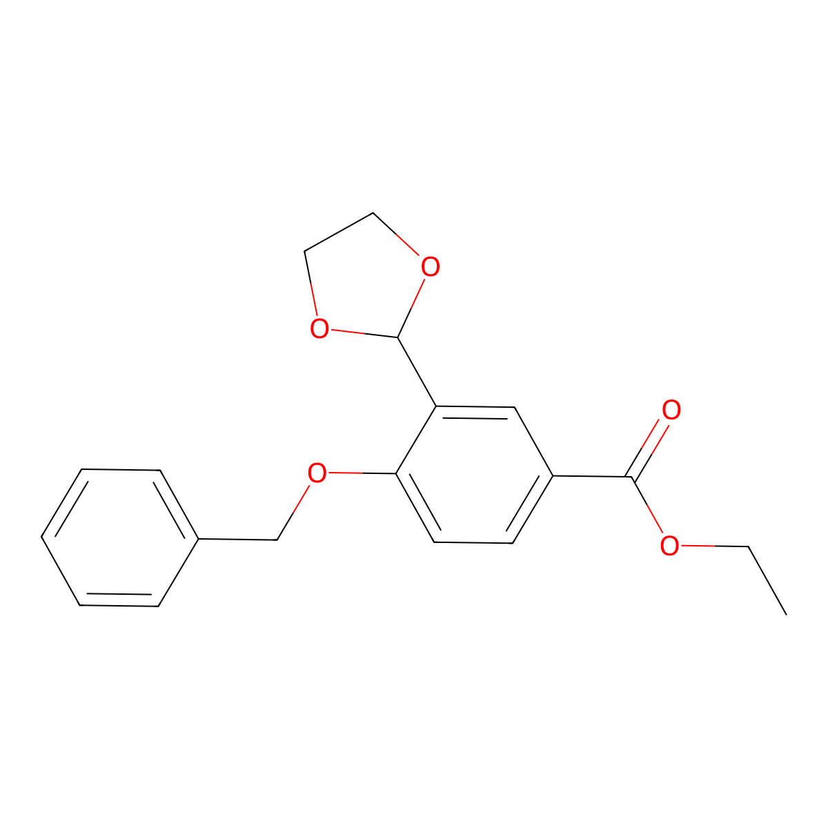 Ethyl 4-(benzyloxy)-3-(1,3-dioxolan-2-yl)benzoate molecular structure, CAS 178546-73-1
