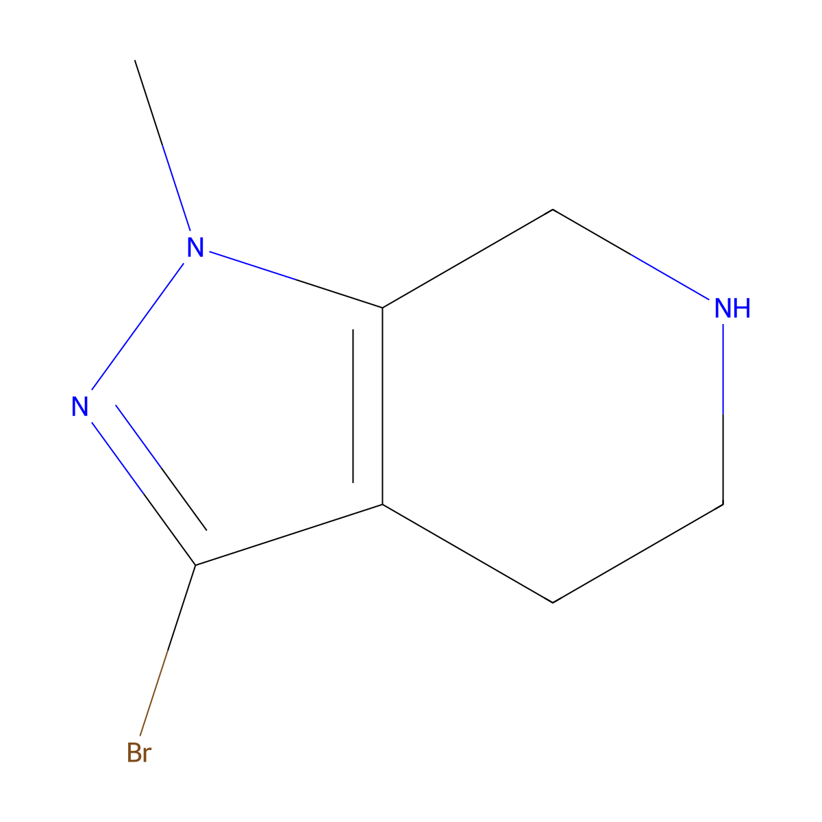 3-Bromo-1-methyl-4,5,6,7-tetrahydro-1H-pyrazolo[3,4-c]pyridine molecular structure, CAS 1785463-03-7