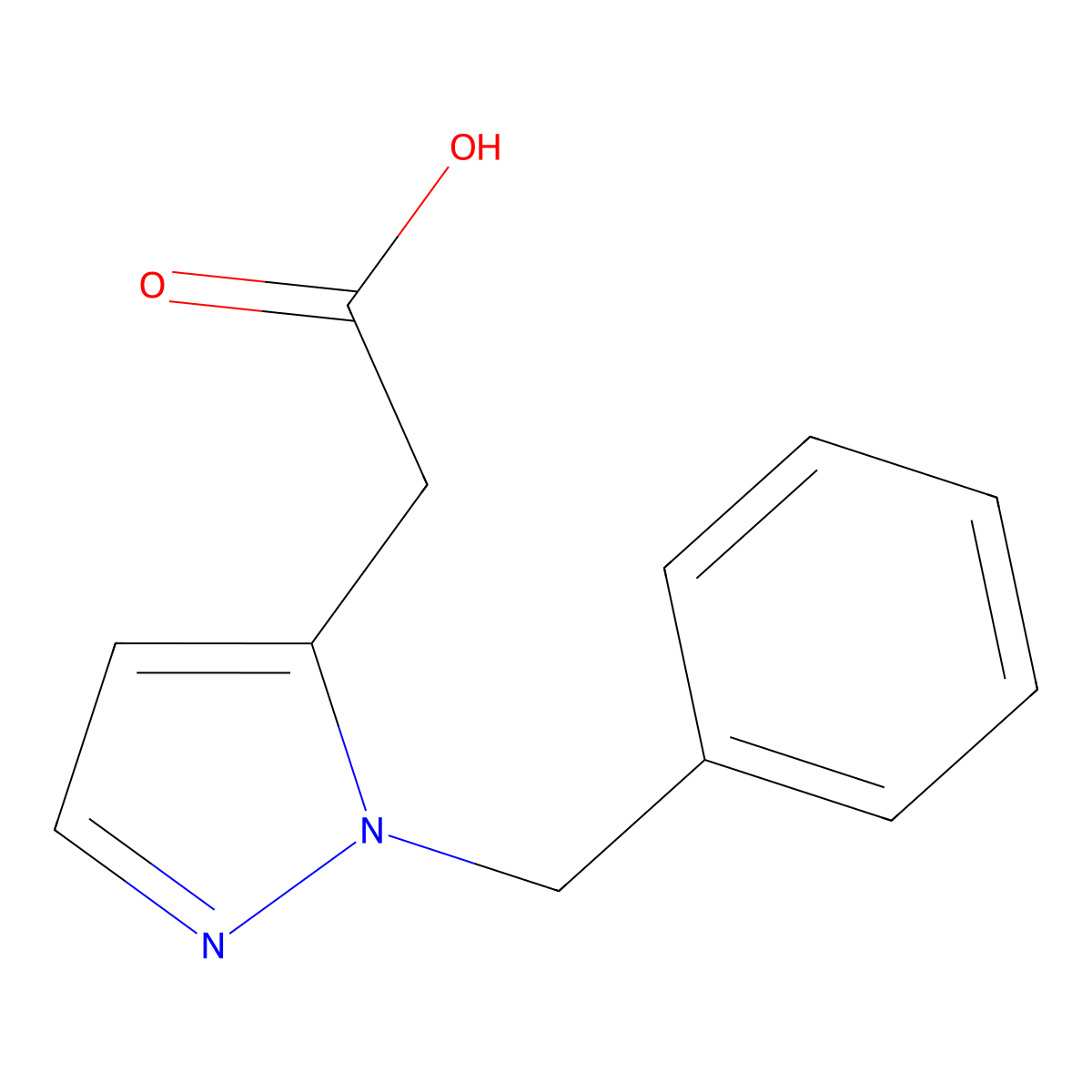 2-(1-Benzyl-1H-pyrazol-5-yl)acetic acid molecular structure, CAS 1785465-63-5