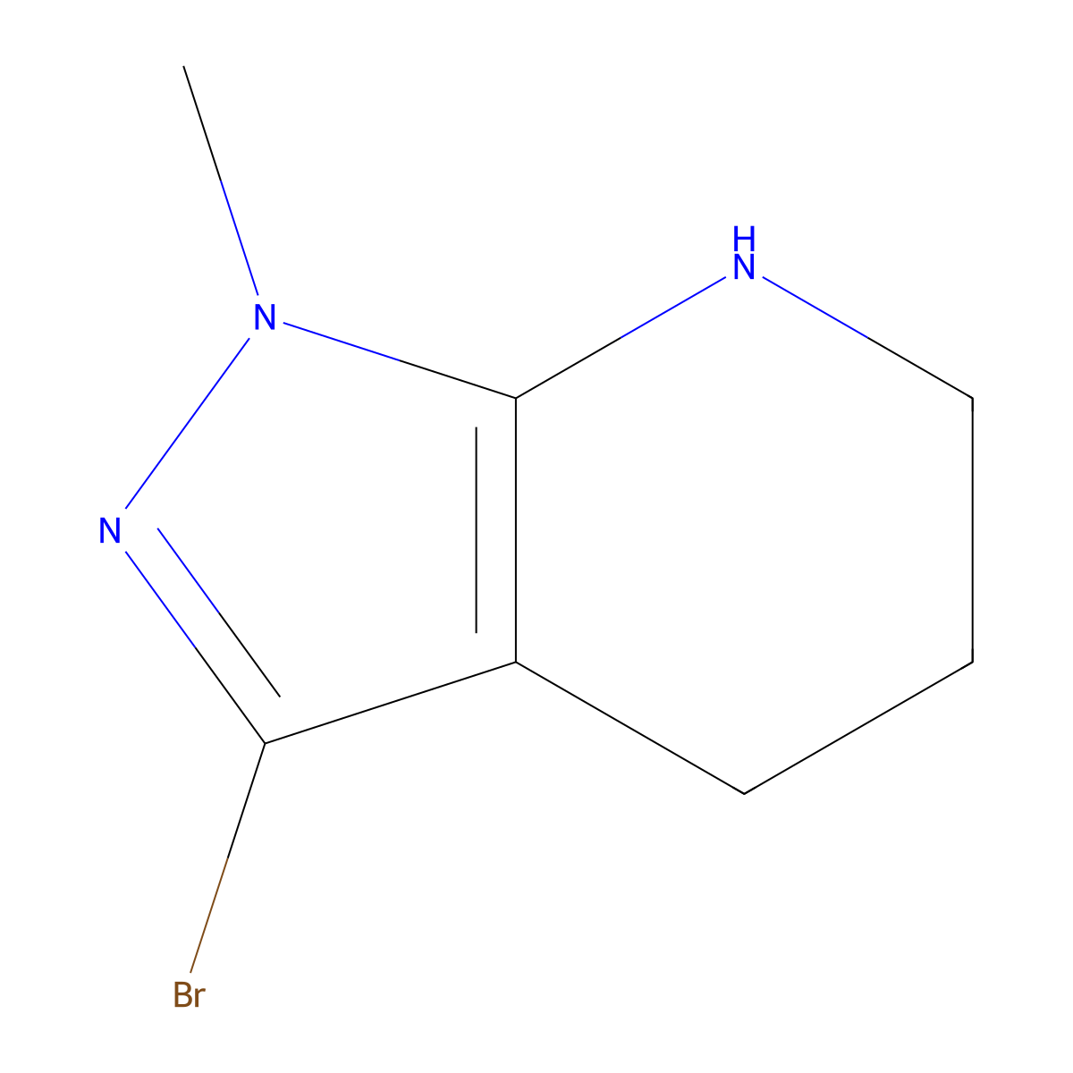 3-Bromo-1-methyl-4,5,6,7-tetrahydro-1H-pyrazolo[3,4-b]pyridine molecular structure, CAS 1785466-79-6