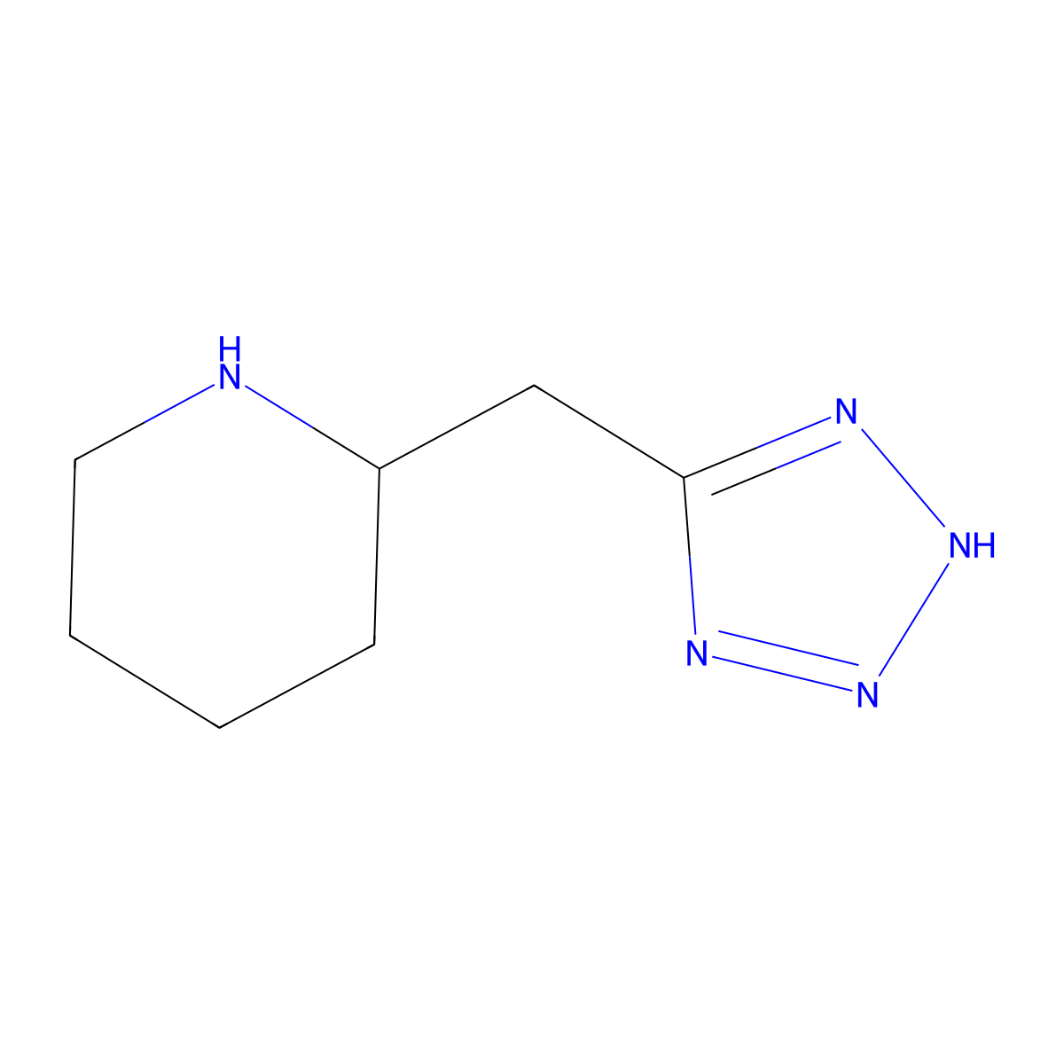 2-[(2H-1,2,3,4-tetrazol-5-yl)methyl]piperidine molecular structure, CAS 1785467-20-0