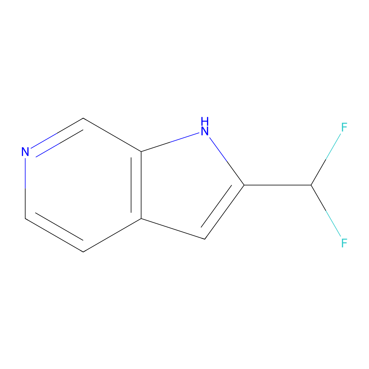 2-(difluoromethyl)-1H-pyrrolo[2,3-c]pyridine molecular structure, CAS 1785467-48-2