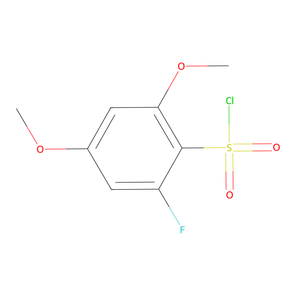 2-Fluoro-4,6-dimethoxybenzenesulfonyl chloride molecular structure, CAS 1785469-82-0