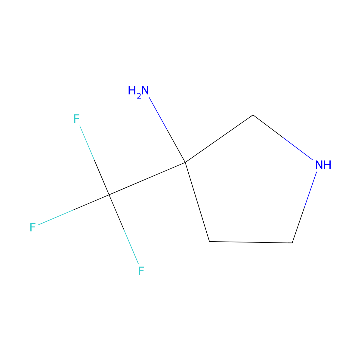 3-(Trifluoromethyl)pyrrolidin-3-amine molecular structure, CAS 1785471-18-2